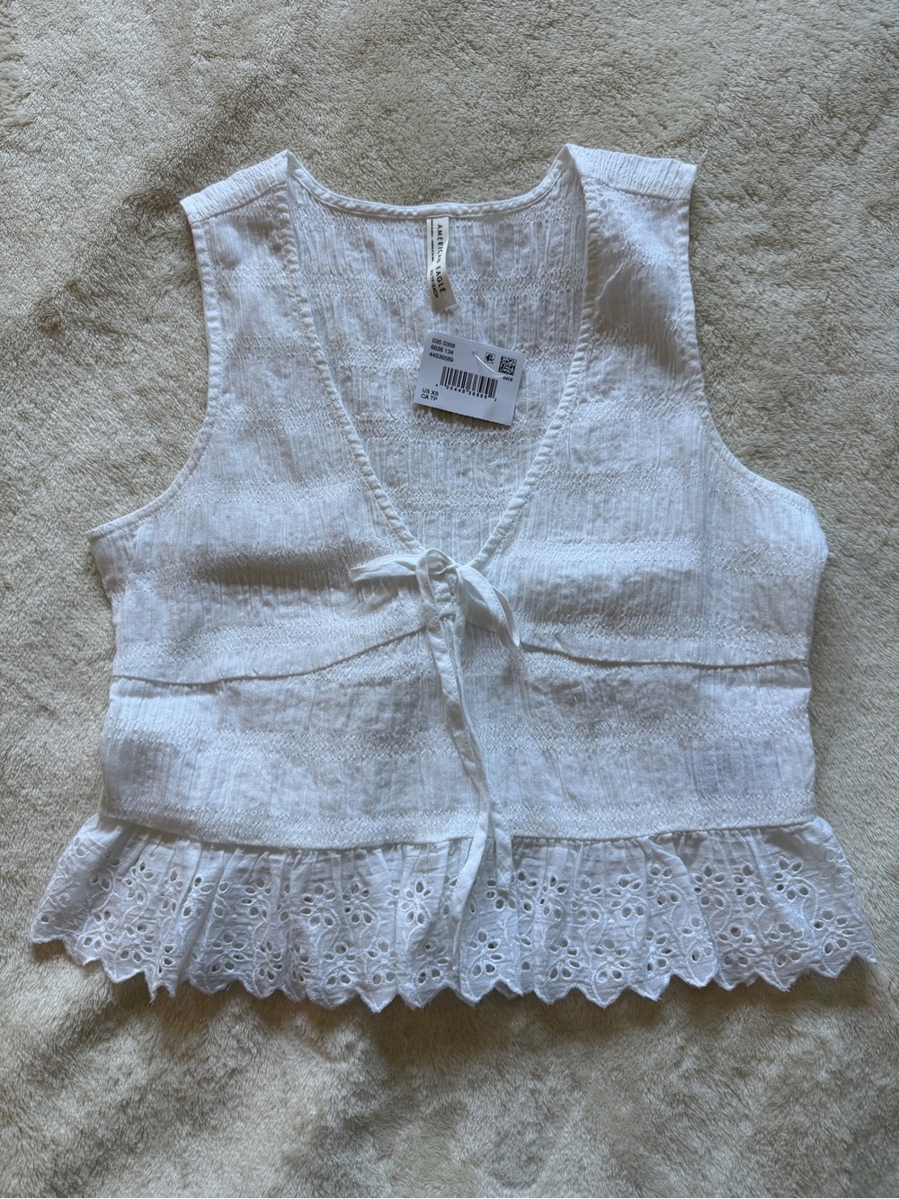 American Eagle White Lace Tank Top